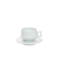 Tazza cappuccino Lidò con piattino in porcellana bianca cl 19