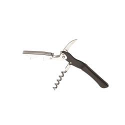 Gulliver corkscrew opener in steel and black carbon cm 11.8