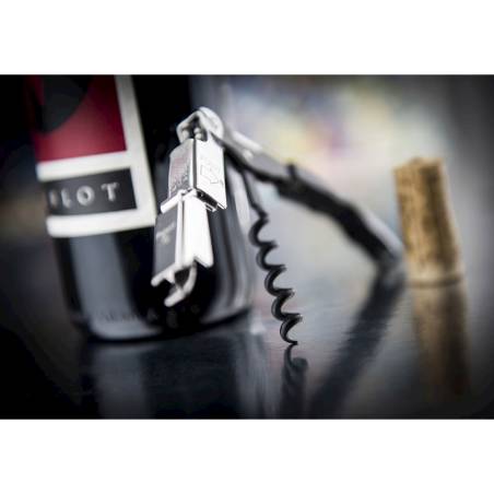 Tire-bouchon Gulliver en acier et carbone noir 11,8 cm