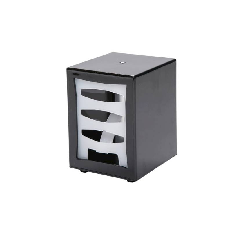 Black plastic napkin holder box cm 11x9.5x14