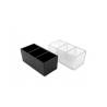 Plastic bar counter bag holder 13x6x5.5cm 3 compartments transparent