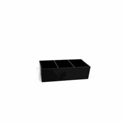 Portabustine banco bar plastica 13x6x5,5cm 3 scomparti nero