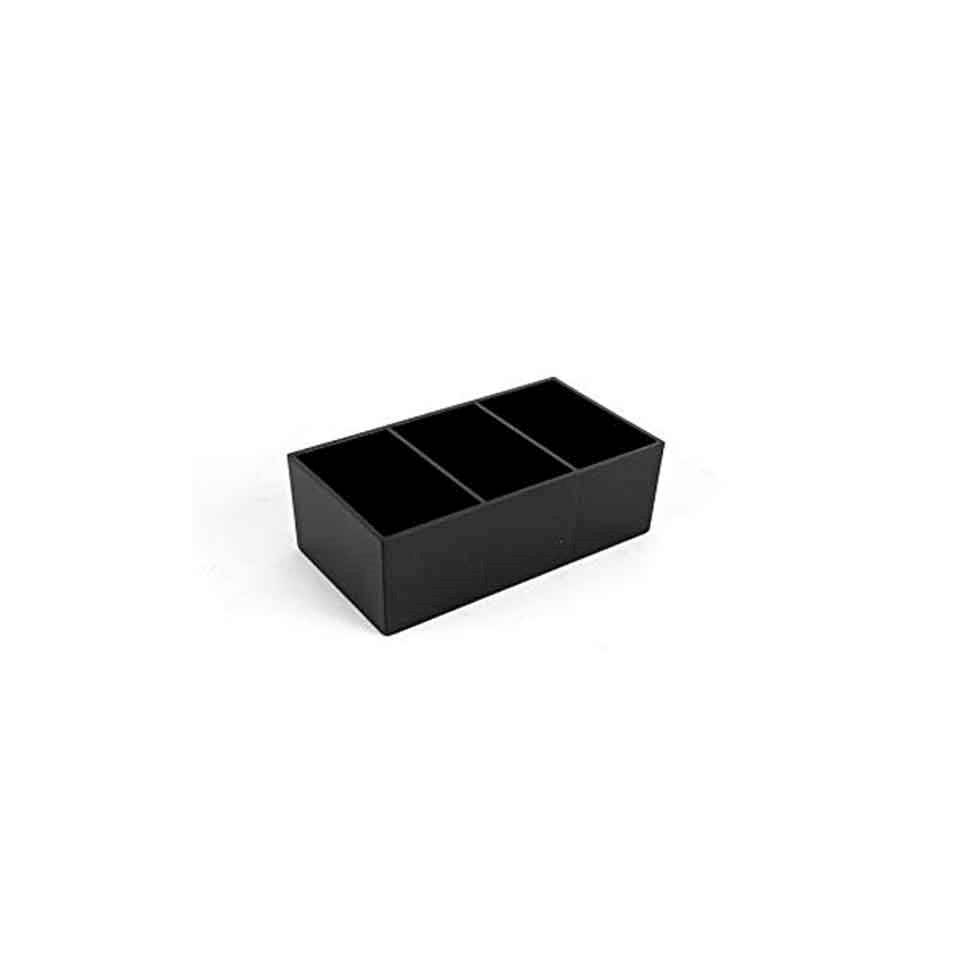 Plastic bar counter bag holder 16x9x5.5cm 3 compartments black