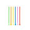 Straws - Drinking Straws plastic assorted colors with paddle cm 20