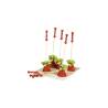 Stecchini in legno bamboo con due perle rosse cm 12