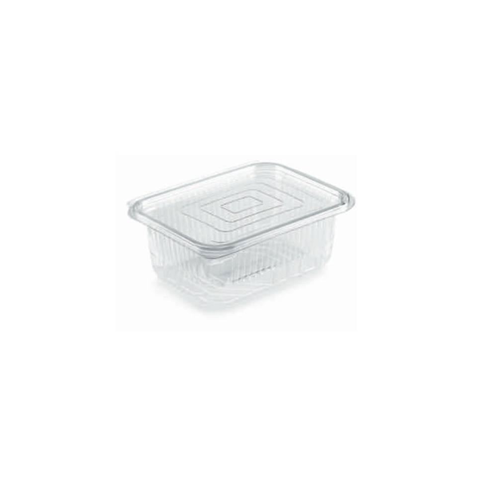 Rectangular disposable food container made of transparent PET lt 1