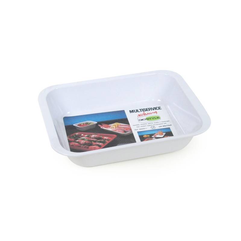 Rectangular white melamine tray cm 20x15x4