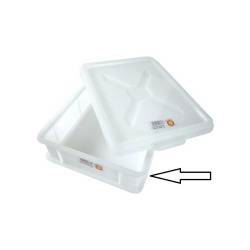 White polyethylene closed stackable service box 15.75x11.81x3.93 inch