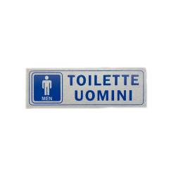 Adesivo Toilette Uomini argento cm 16,5x5,5