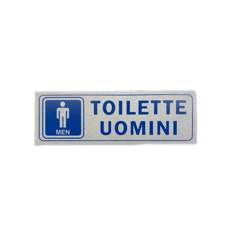 Adesivo Toilette Uomini argento cm 16,5x5,5