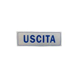 Adesivo Uscita argento cm 16,5x5,5