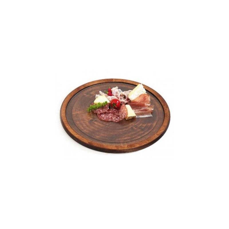 Bisetti round cutting board made of plywood with non-toxic tempered glass cm 35