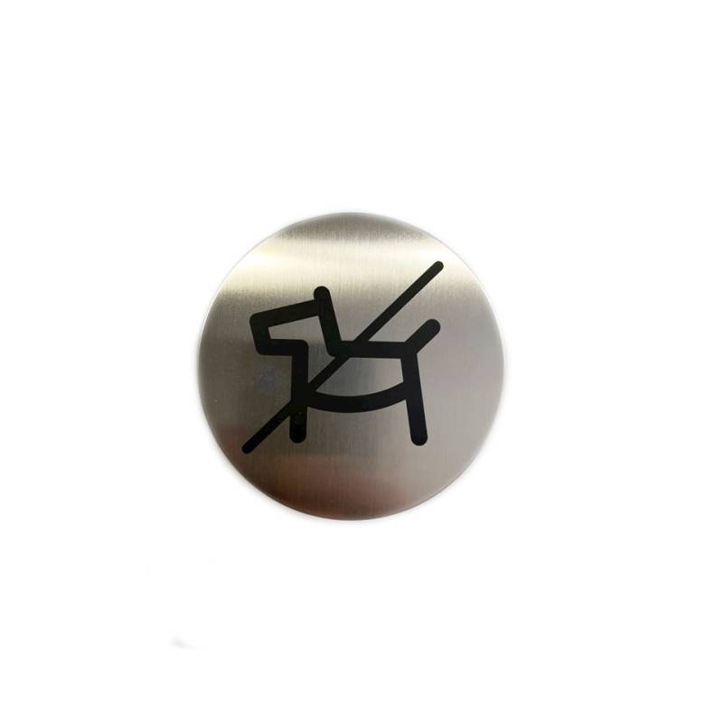 Rundes Metallschild No Dogs Allowed mit doppelseitigem Klebeband 8,3 cm