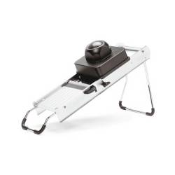 Professional mandoline with trolley and 7 interchangeable stainless steel blades