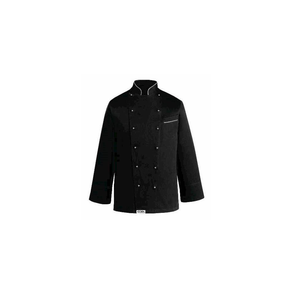 Black Egochef cook jacket size L long sleeve black