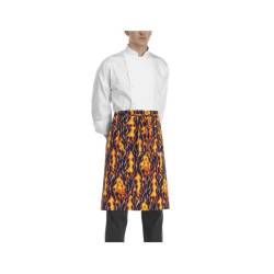 Egochef Flames 100% cotton waist apron with pocket 27.56x27.56 inch