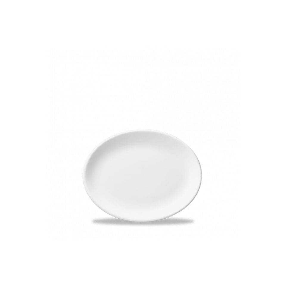 White Nova Churchill vitrified ceramic oval tray cm 20.3