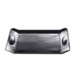 Buffet rectangular tray in black porcelain 65x40 cm
