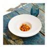 Gourmet white porcelain pasta bowl 9.25 inch