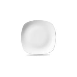 Piatto piano quadro Linea X Squared Churchill in ceramica vetrificata bianca cm 29,3
