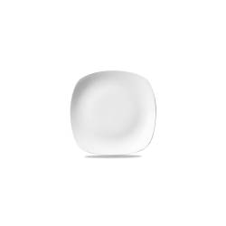Piatto piano quadro Linea X Squared Churchill in ceramica vetrificata bianca cm 25,2