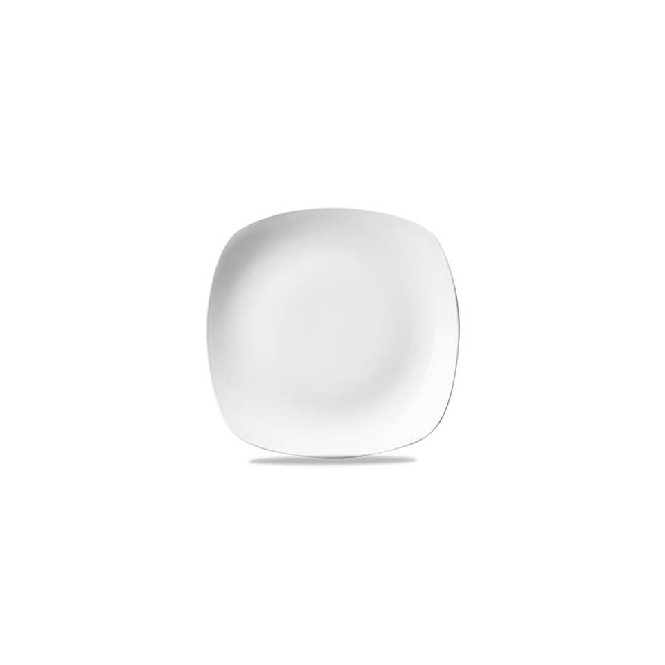 Linea X Squared Churchill white vitrified ceramic square flat plate 25.2 cm