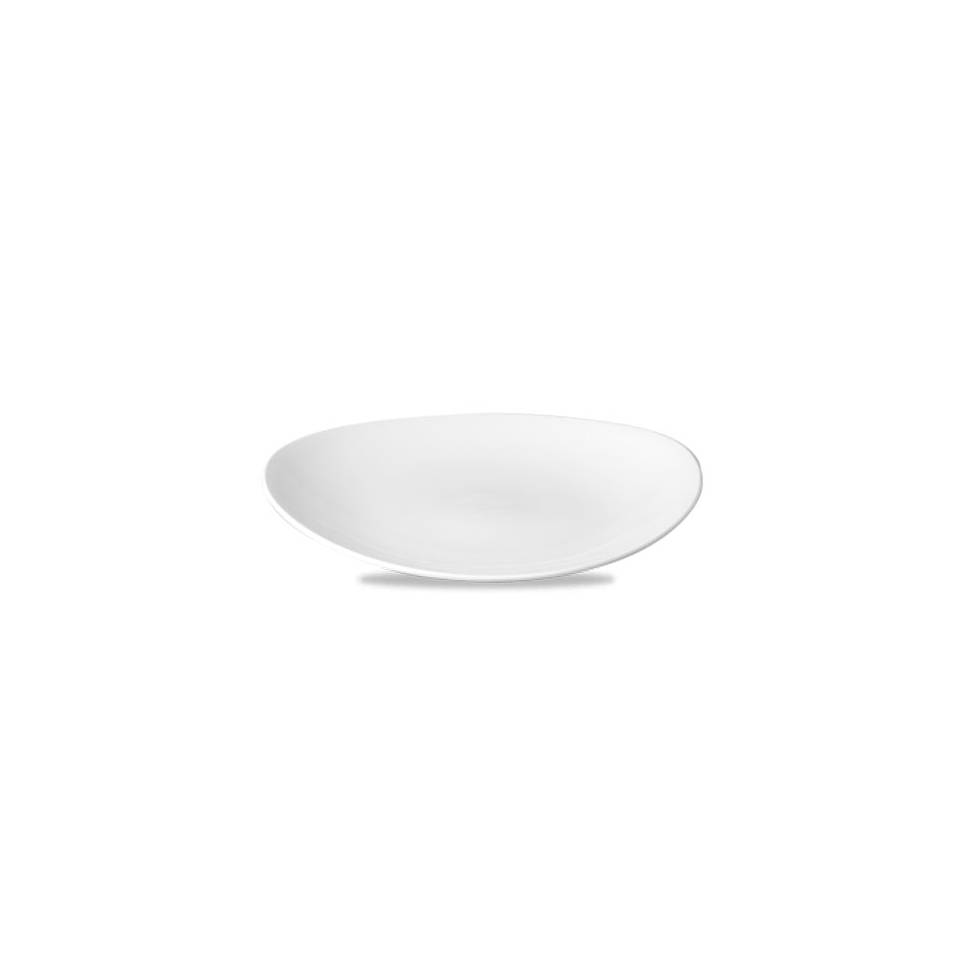Orbit Churchill line oval vitrified white ceramic flat plate 31.7x25.5 cm