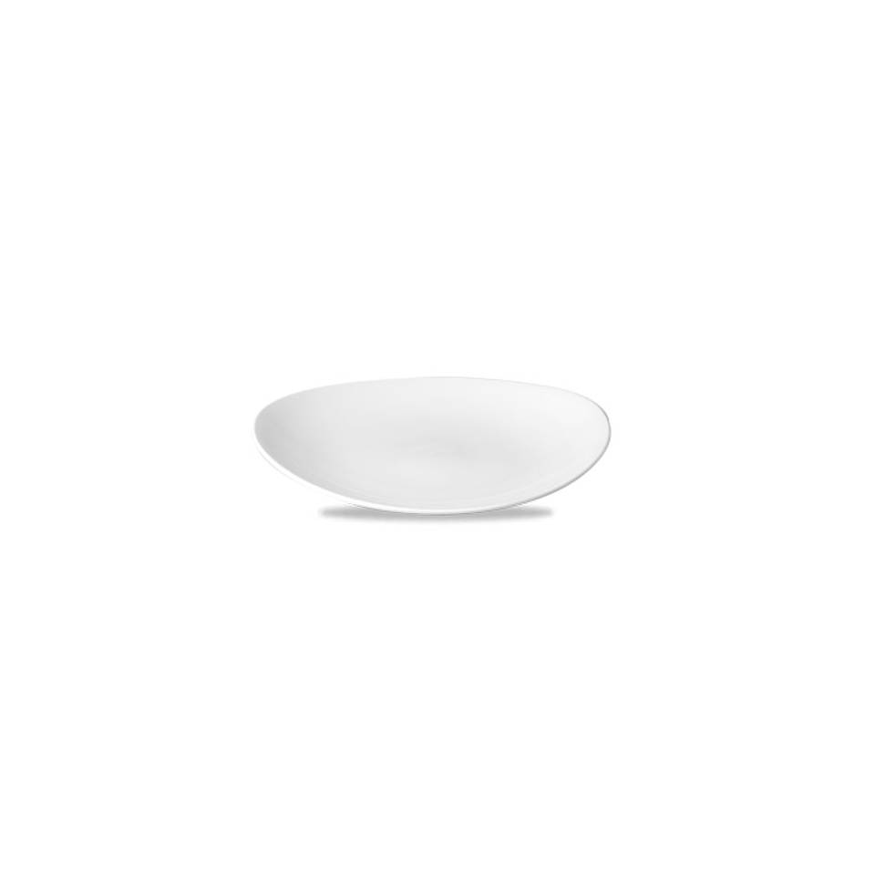 Orbit Churchill line oval vitrified white ceramic flat plate 23.8x20 cm