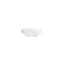 Piatto piano ovale Linea Orbit Churchill in ceramica vetrificata bianco cm 19,7x16