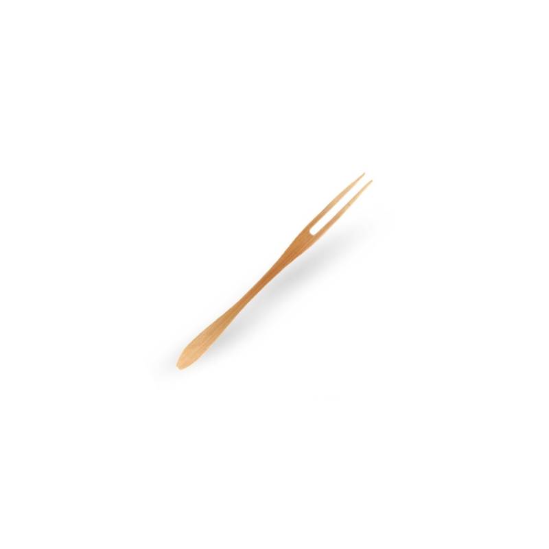 Forchette Surat in bamboo monouso a due punte cm 16,5