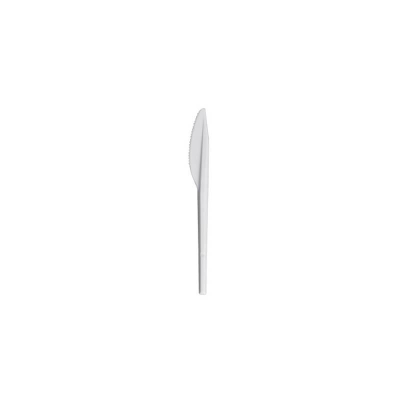 White disposable polystyrene knife cm 16.5