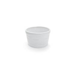 White porcelain stackable corded souffle mold cm 9