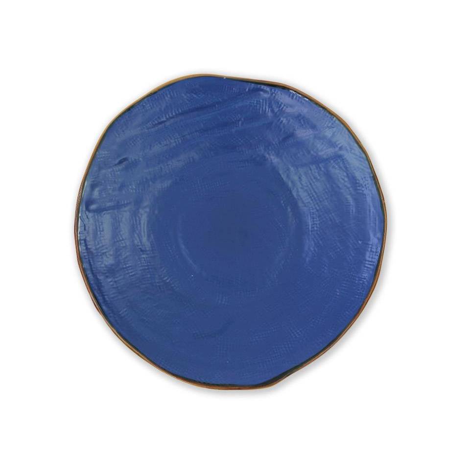 Mediterranean blue ceramic flat plate 27.5 cm