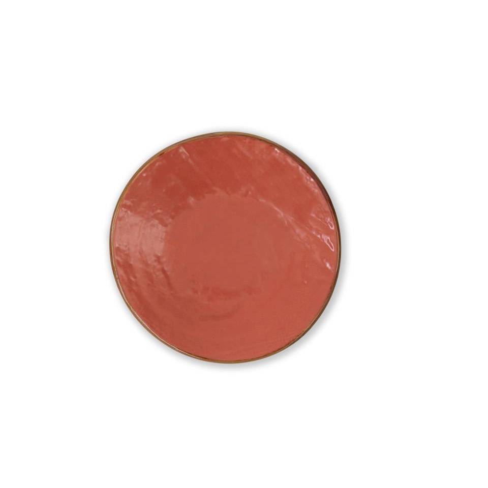 Mediterranean ceramic flat plate orange cm 20