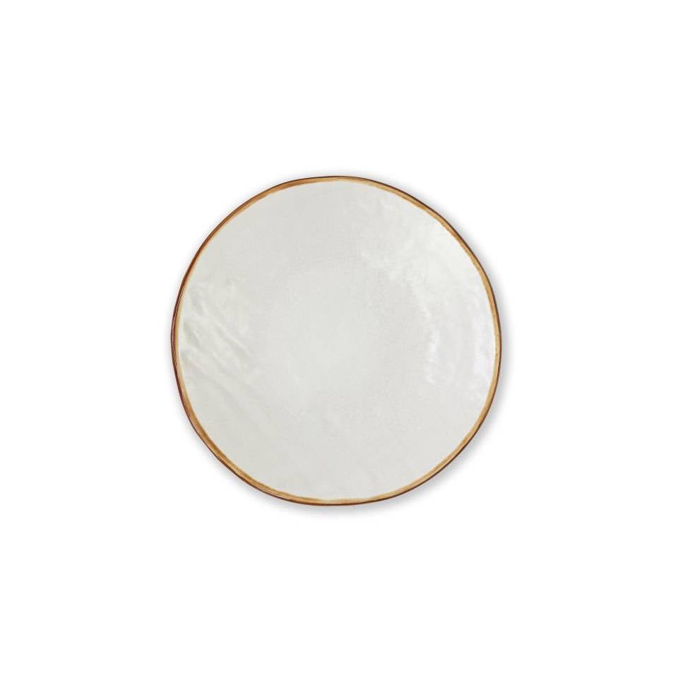Piatto piano Mediterraneo in ceramica bianco cm 20