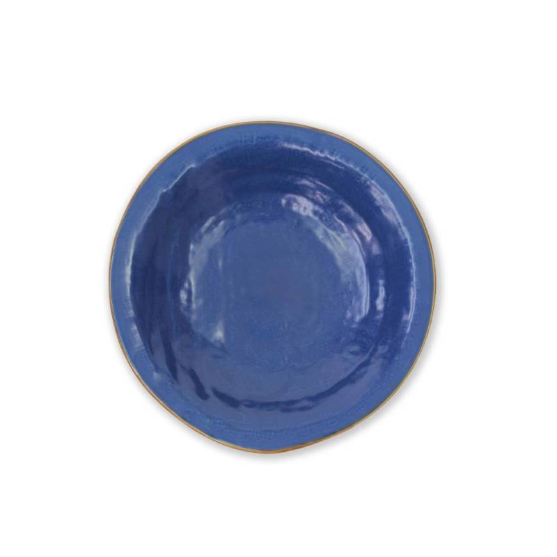 Piatto fondo Mediterraneo in ceramica blu cm 24