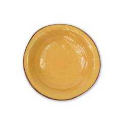 Mediterranean ceramic soup plate yellow cm 24