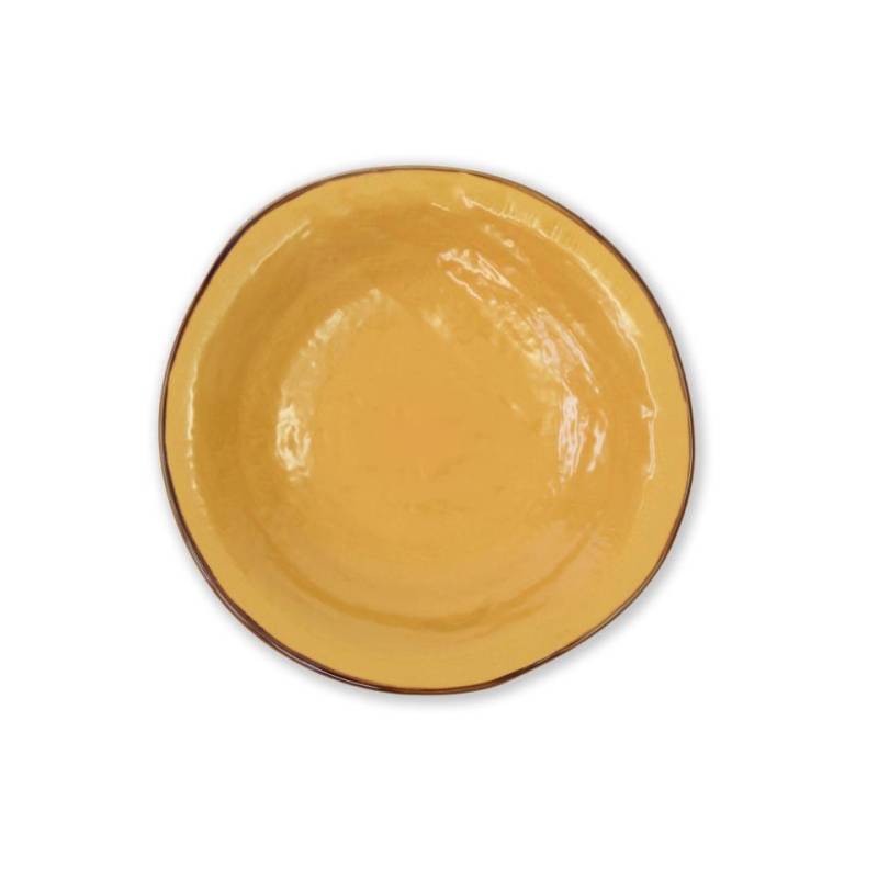 Piatto fondo Mediterraneo in ceramica giallo cm 24