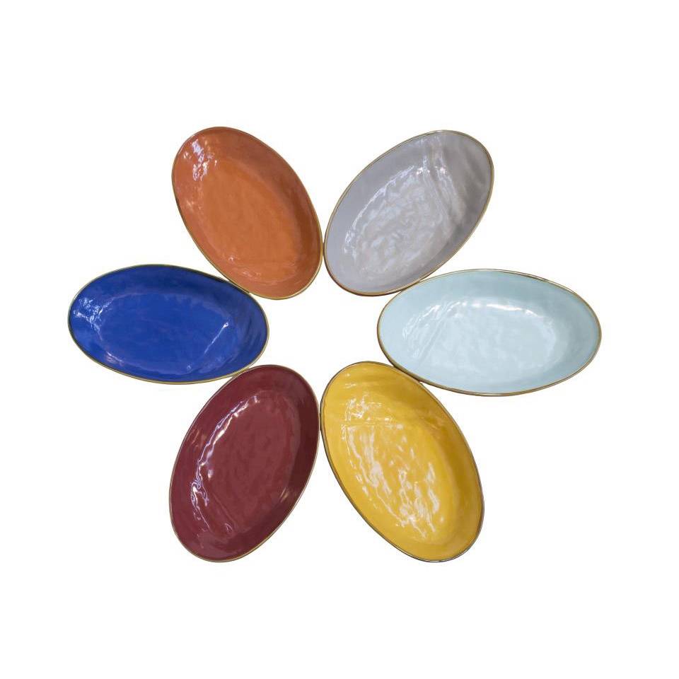 Vassoio ovale Armonie di Colore in ceramica colorata cm 27 x 16