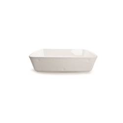 Rectangular Cordonata white porcelain dish cm 40x30x10