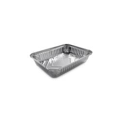 Disposable rectangular aluminium food tray 0.29 gal