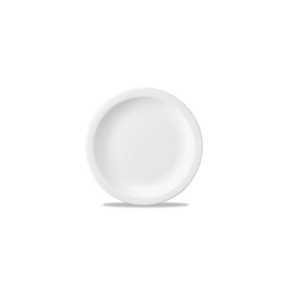 Piatto piano Linea Nova Churchill in ceramica vetrificata bianco cm 23