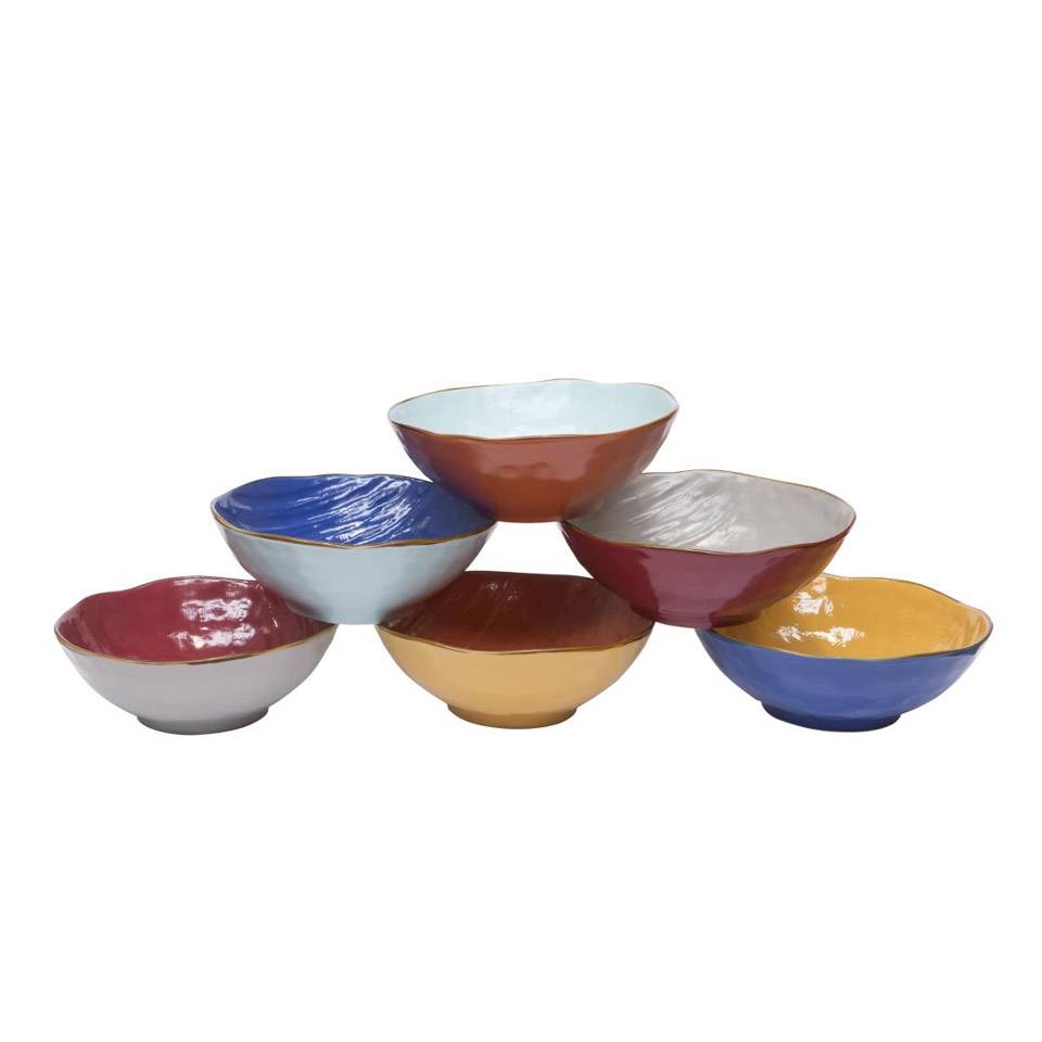 Mediterranean colored ceramic salad bowl cm 27