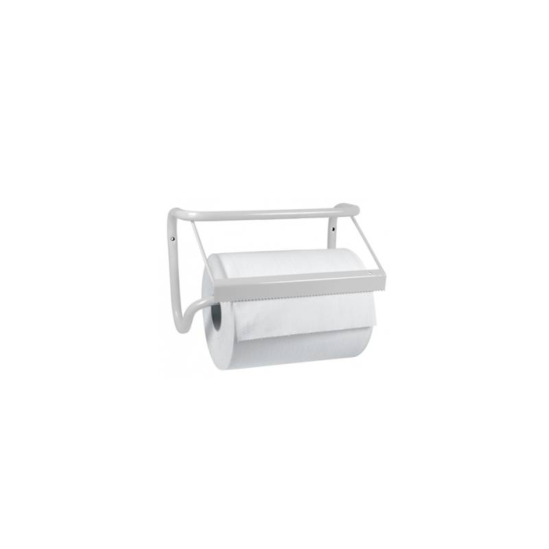 Portarrollos de pared de acero blanco
