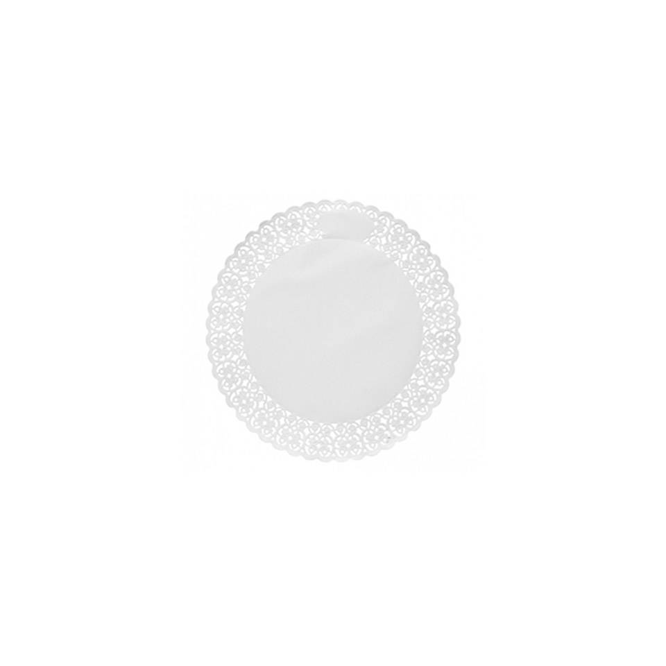 Round laces in white paper cm 20