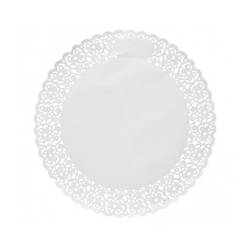 White paper round lace 14.57 inch