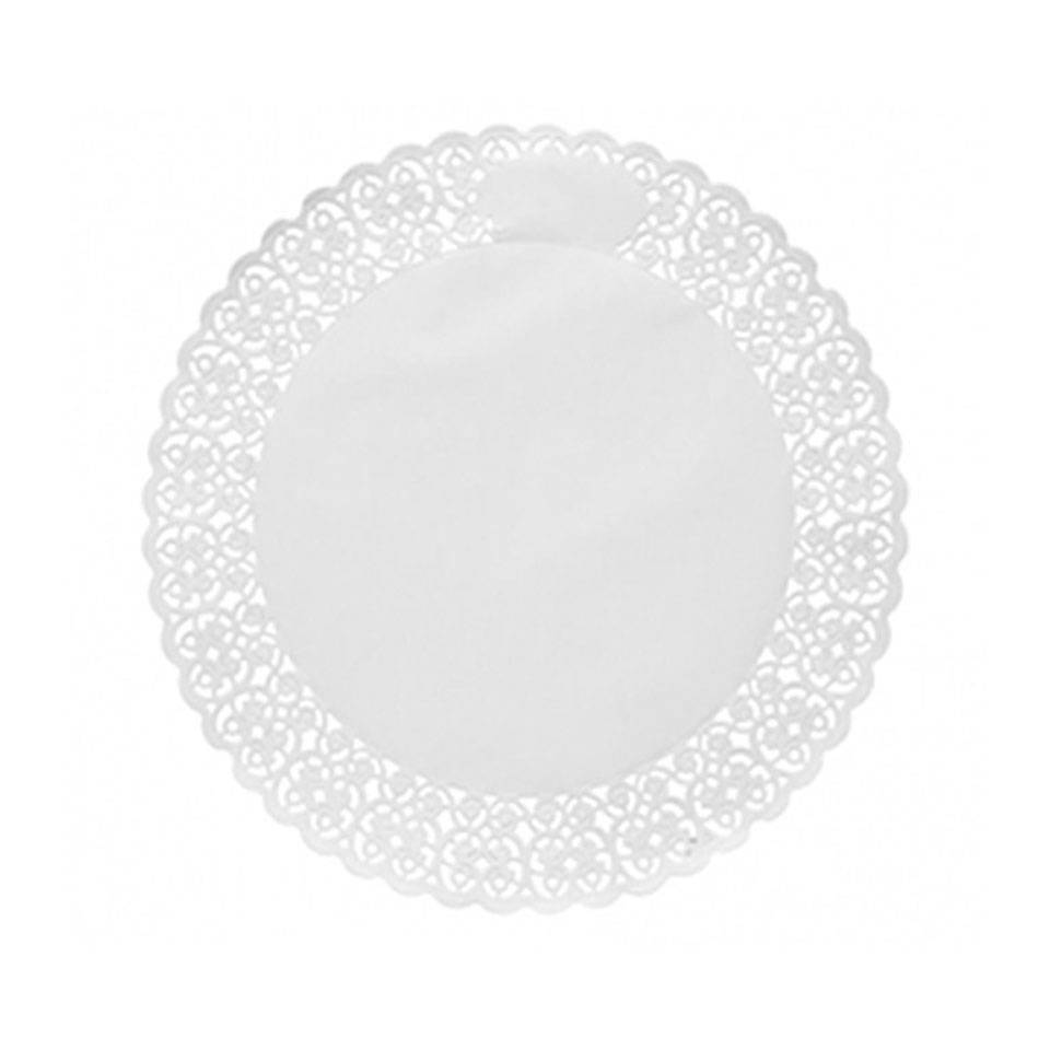 White paper round lace 14.57 inch