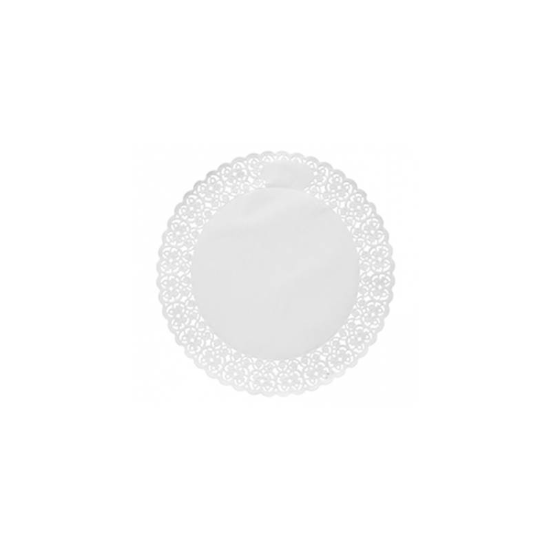 Round laces in white paper cm 24