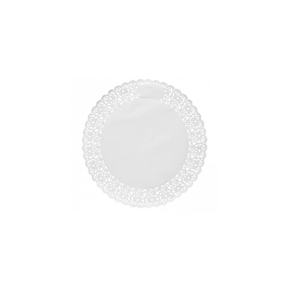 Round laces in white paper cm 24