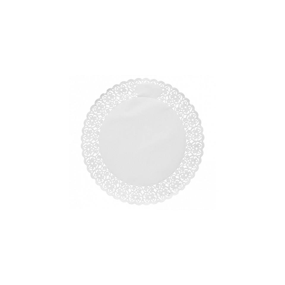 Round laces in white paper cm 24